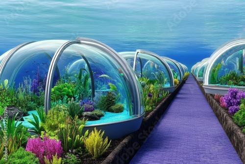 A cyberpunk version of RoatÃ¡n, where neon-lit underwater cities exist beneath the surface