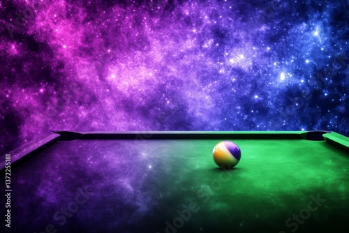 A dreamy watercolor of a lone snooker player in deep concentration, making a decisive shot