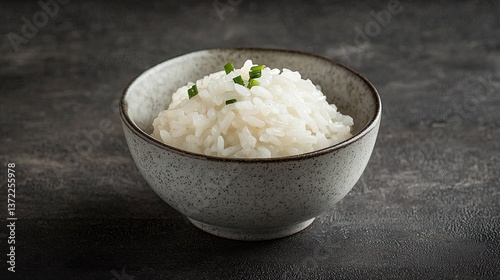 A Single Grain of White Rice in Focus