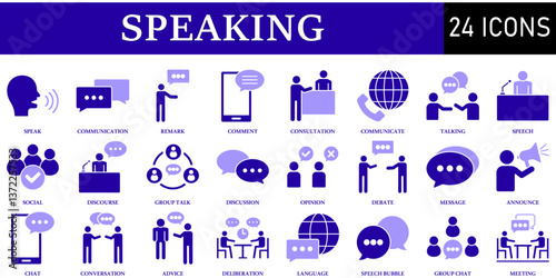 Set of Speaking Icons or symbols Vector fully editable file.