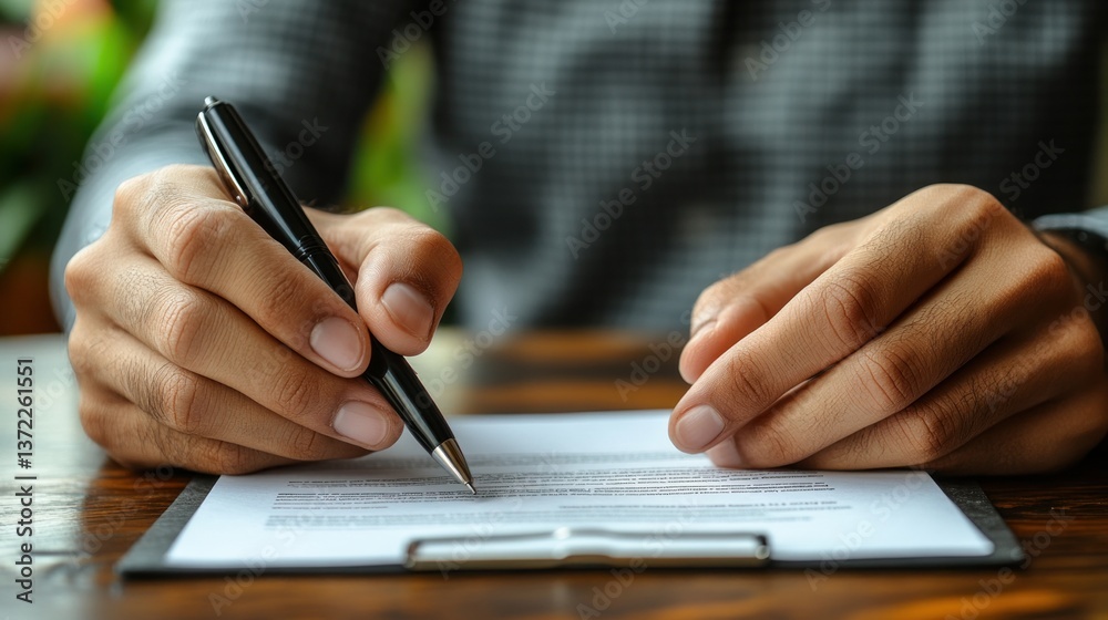 Close-up of Person Signing Document Close-up of Person Signing Document