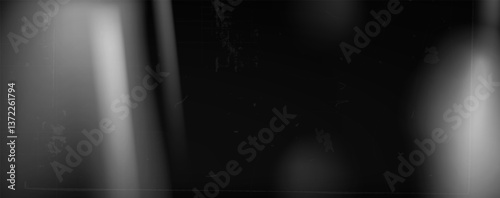 Old film grain light gradient. Camera aged noise filter. Abstract retro photo texture effect background. Vintage screen with dust and spots scratch. Horror black and white vector grunge backdrop.
