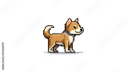 A simple dog in pixel art