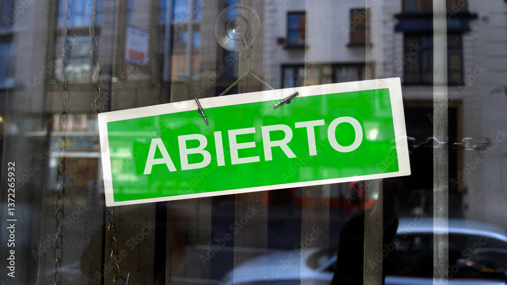 Obraz premium open sign in Spanish