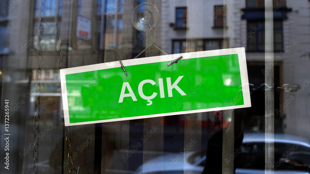 Obraz premium open sign in Turkish