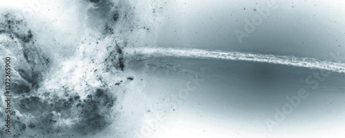 Abstract Blue Galaxy with Dreamy Watercolor Nebula and Fluid Motion

