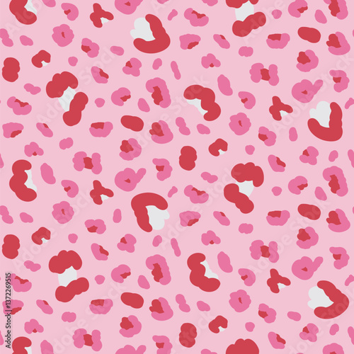 Abstract camouflage seamless pattern. Bold color leopard or ocelot print allover background. Jaguar fur continuous vector hand drawn ornament. Surface pattern design monochrome animalistic motif.