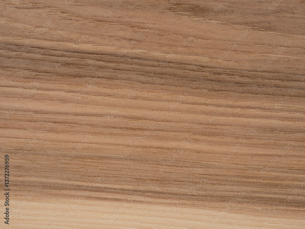 Warm-toned Hickory veneer with natural straight wood grain