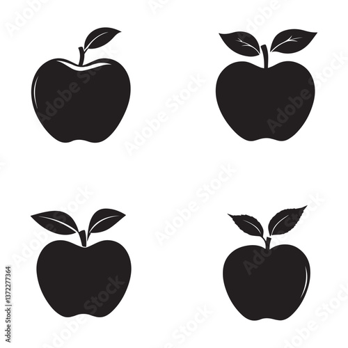 Apple Silhouette Vector Set