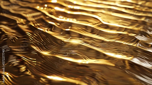 Molten gold. Liquid metal. Abstract background. 3D rendering. photo