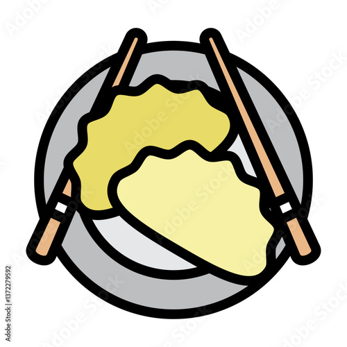 Dumplings Vector Filled Icon Design