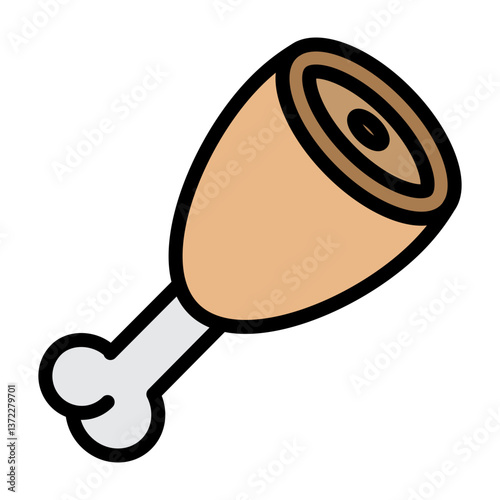 Ham Vector Filled Icon Design