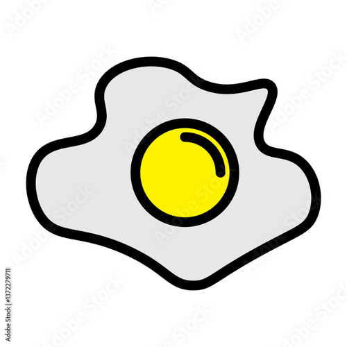 Fried Egg Vector Filled Icon Design