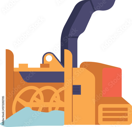 Special snowblower cleaner machine vector illustration