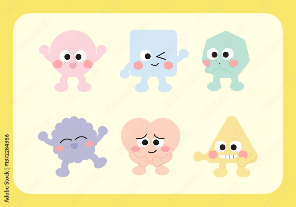 Naklejka premium 도형 캐릭터 모음_01