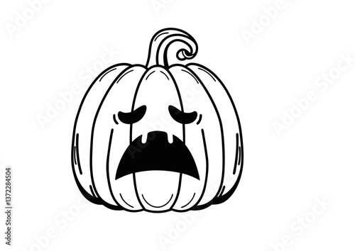 black and white svg vector, Halloween pumpkin icon