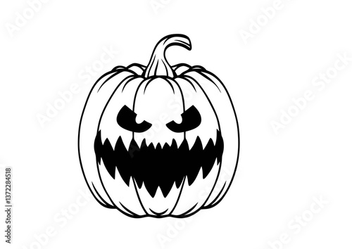 black and white svg vector, Halloween pumpkin icon
