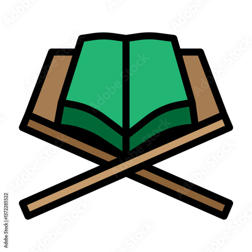 Quran Vector Filled Icon Design