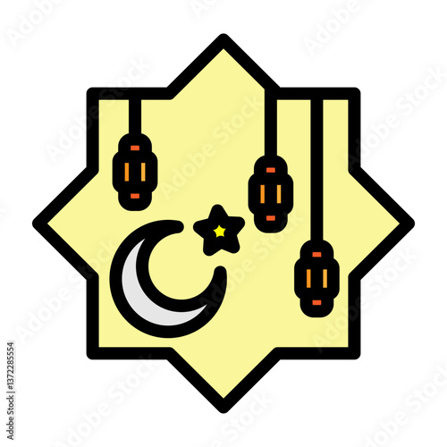 Eid Celebration Vector Filled Icon Design