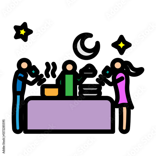 Social Gathering Vector Filled Icon Design