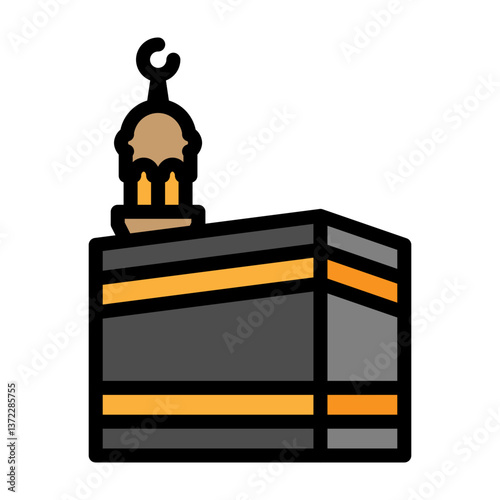 Kaaba Vector Filled Icon Design