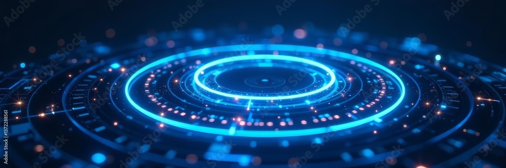 Abstract hud futuristic holographic circle with glowing blue light on dark background, blue light, technology, virtual Abstract hud futuristic holographic circle with glowing blue light on dark background, blue light, technology, virtual