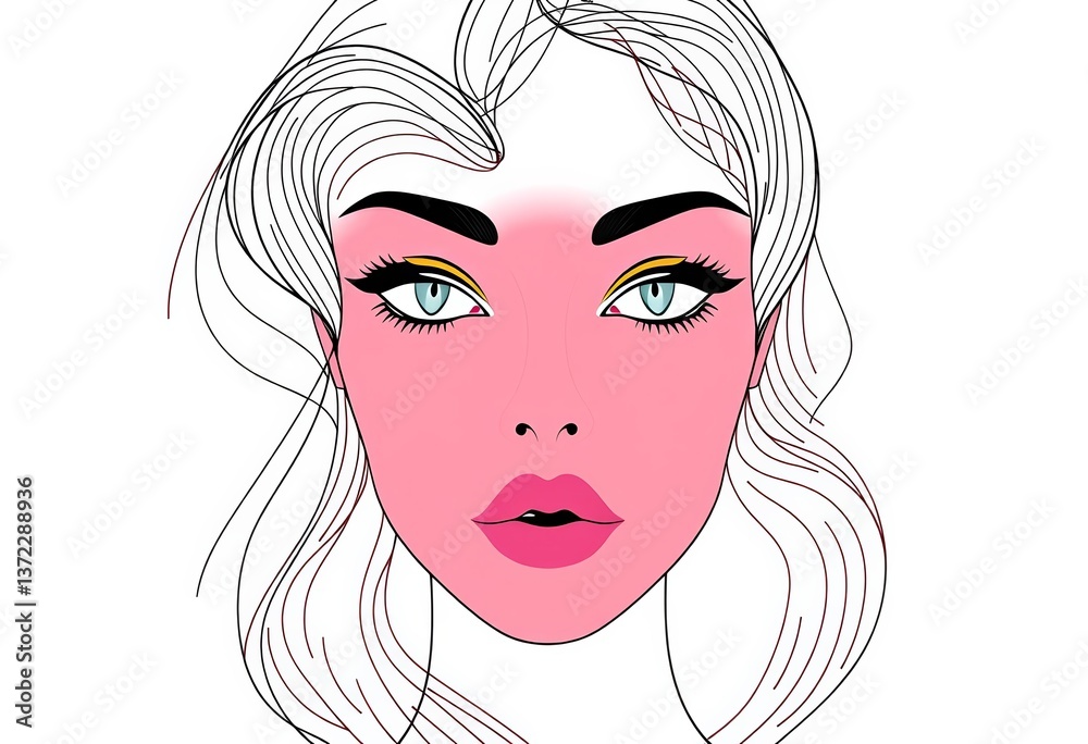 Abstract minimalist face pattern, continuous line art, modern fashion aesthetic, textile, artwork Abstract minimalist face pattern, continuous line art, modern fashion aesthetic, textile, artwork
