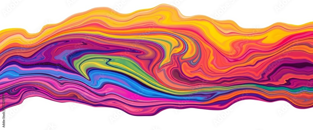 Fototapeta premium Abstract swirling paint colors representing a unique idea, dynamic, problem