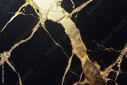 Elegant black surface with gold veins and stunning visual texture