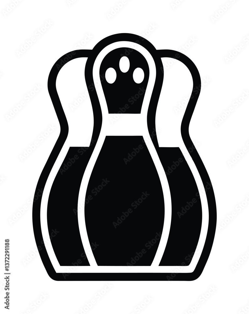 Fototapeta premium Bowling alley sign vector silhouette.