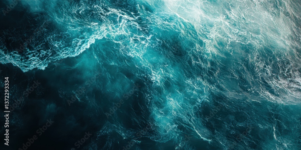 Abstract Ocean Waves in Turquoise and Blue Abstract Ocean Waves in Turquoise and Blue