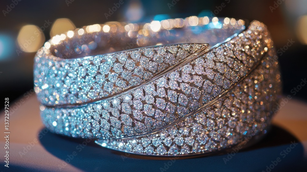 Exquisite diamond bracelet displayed in a gallery setting