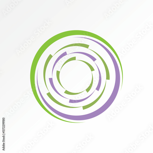 Logo design graphic concept creative premium vector stock image top sell circular circle swoosh rotation success sustainable ecology round element art