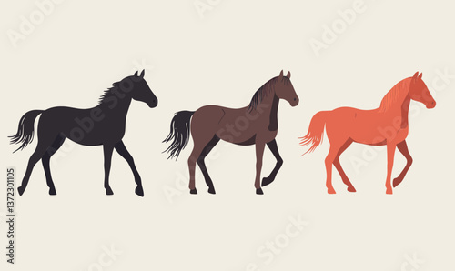 Elegant Hand Drawn Horse Vector Illustrations Set for Design Projects