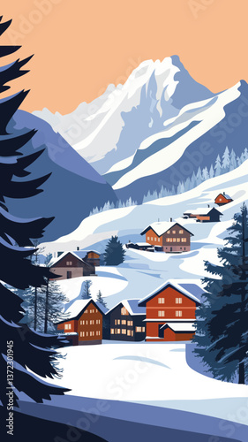 Winter Wonderland in Wengen: Minimalist Swiss Village in Bernese Alps