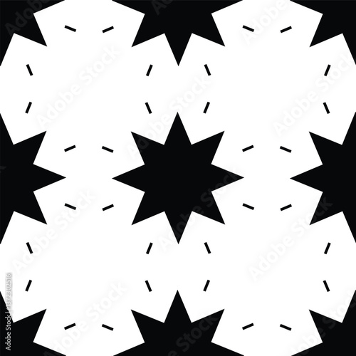 Twinkling Black Star Silhouette Pattern Design
