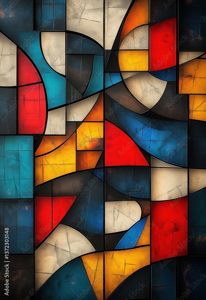 Fototapeta premium Colorful background with geometric shapes in an abstract artistic design.
