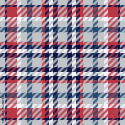 Plaid seamless pattern. Check patern. Repeating tartan checks winter design. Repeated scottish flannel. Madras fabric print. Geometric wool lattice. Repeat abstract ekose woven. Vector illustration photo