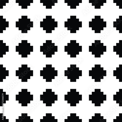 Silhouette Geometric Seamless Pattern Chakana Symbol Design