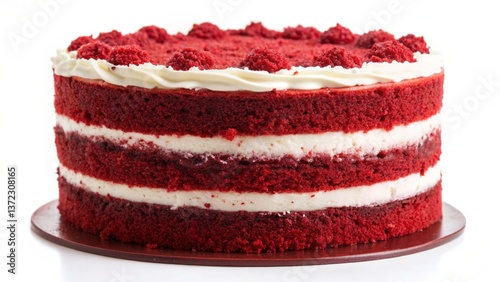 Red Velvet cake isolated on white background
