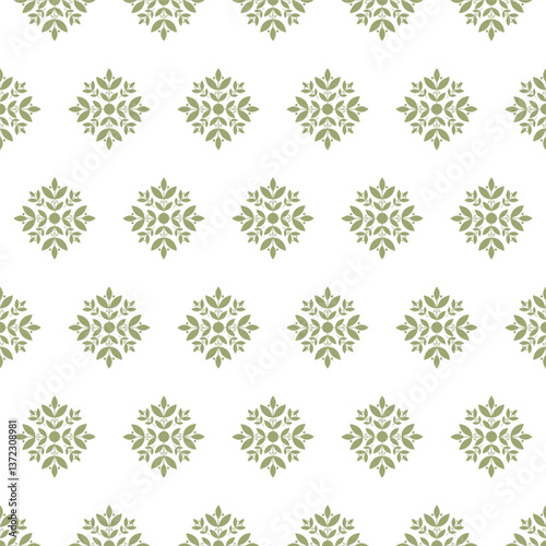 Vector seamless monochrome pattern with floral ornament. For printing, packaging, wallpaper, textiles, scrapbooking
