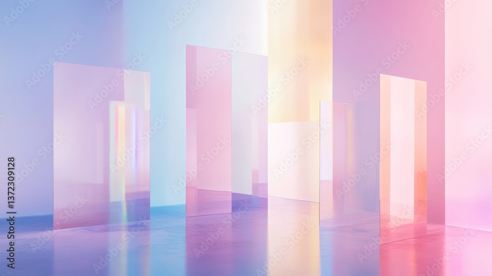Fototapeta premium Create a minimalist abstract image with an abstract architectural feel as if different surfaces of interior walls