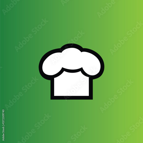 Minimalist black and white Chef hat icon with abstract Culinary design for restaurant branding  