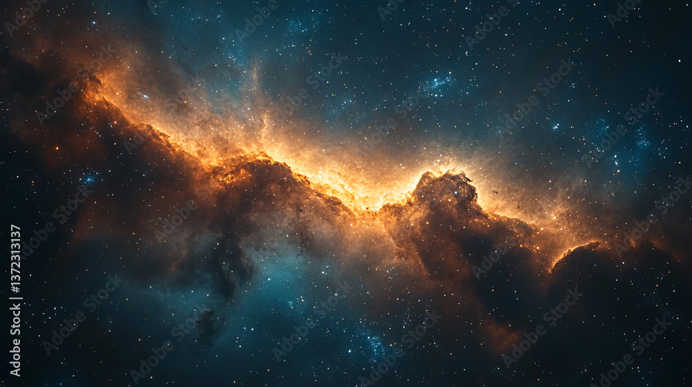 spiral galaxy in deep space with glowing orange and blue nebula clouds surrounded by stars and cosmic dust high detail astronomy background for science and celestial visualization
spiral galaxy in deep space with glowing orange and blue nebula clouds surrounded by stars and cosmic dust high detail astronomy background for science and celestial visualization