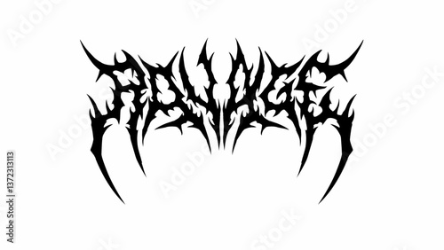 Ravage typography vector symmetrical and intense dark metal font style for t-shirt print apparel, sticker, poster, logo and more