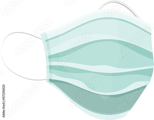 white mask on a blue background