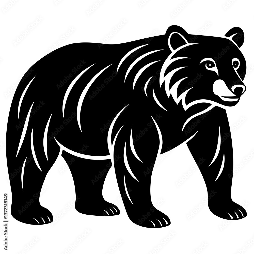 Obraz premium Grizzly bear vector illustration 