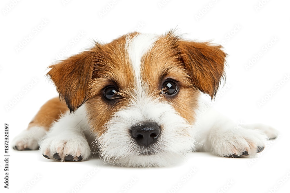 A cute small puppy dog with attentive and curious eyes A cute small puppy dog with attentive and curious eyes