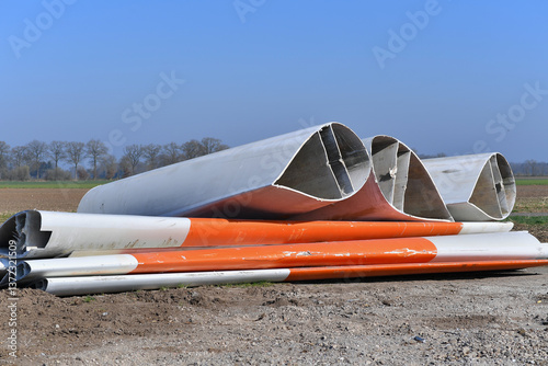 Wallpaper Mural Dismantling of a wind turbine windmill, decommissioning and dismantling of individual components, rotor blades, tower and transformer station are recycled, renewable energy Torontodigital.ca