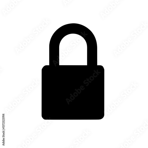 Minimalist black silhouette of a padlock symbolizing security and privacy